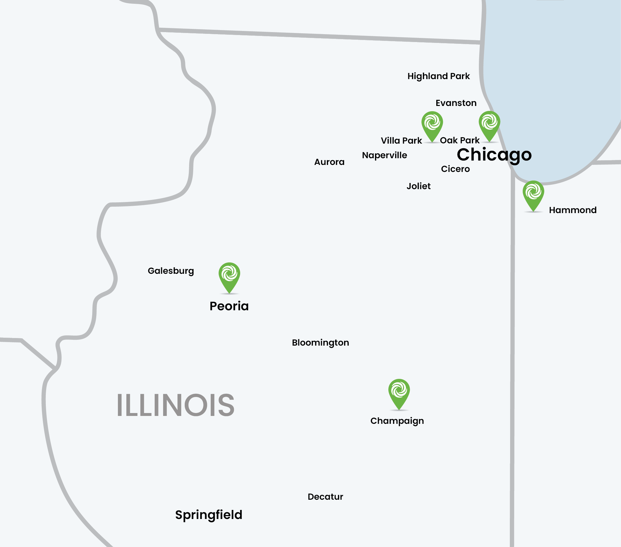 MedClean Illinois service area map