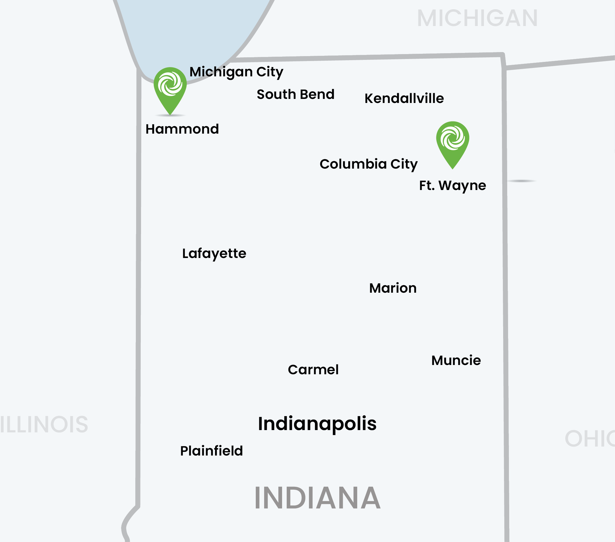 MedClean Indiana service area map