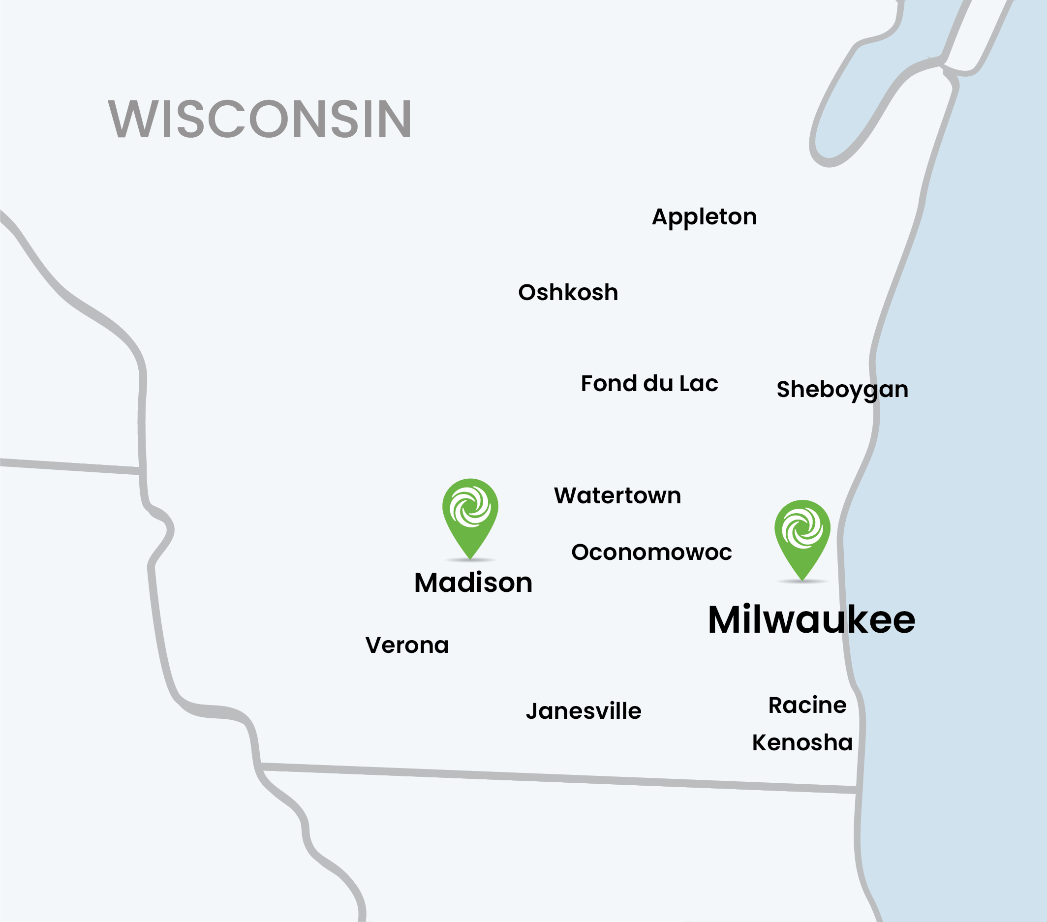 MedClean Wisconsin Service Area Map